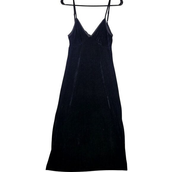 Band Of The Free Black Velvet Slip Dress Adjust Straps Back Tie Bow Detail XS - Picture 3 of 9